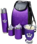 Set matero morado con mate calabaza y corona colección FAR