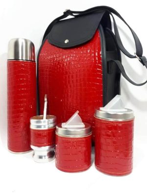 Set matero color croco rojo colección FAR