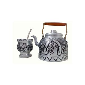 Juego de pava caballo con mate y bombilla