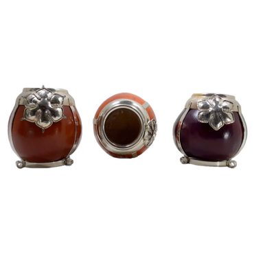 Mate de calabaza base y apliques de alpaca