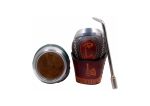Mate de cuero con base y bombilla de acero