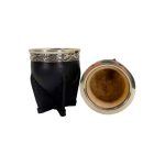 Mate imperial vaqueta negra con virola de alpaca