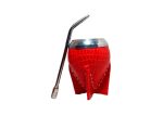 Mate torpedo vaqueta rojo con bombilla