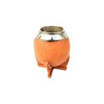 Mate uruguayo torpedo color suela con virola de alpaca