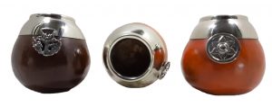 Venta por mayor de mates de calabaza con virola y base alpaca