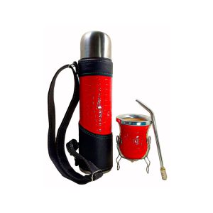 Set de mate express color croco rojo