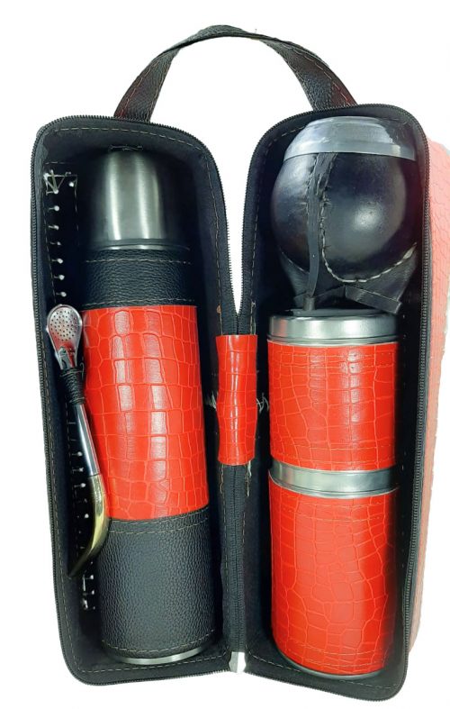 Set matero premium croco rojo con mate torpedo colección MELU - Imagen 2