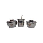 Set de mate x 3 aluminio con aplique de trebol