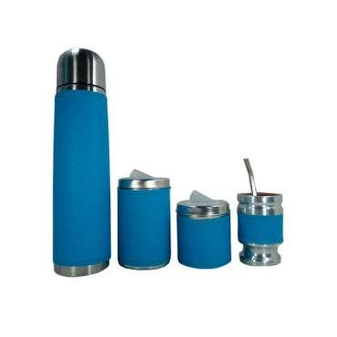 Set de mate x 4 azul celeste