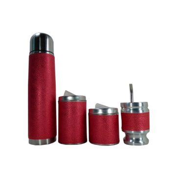 Set de mate x 4 bordo brillante