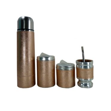 Set de mate x 4 dorado