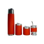 Set de mate x 4 naranja