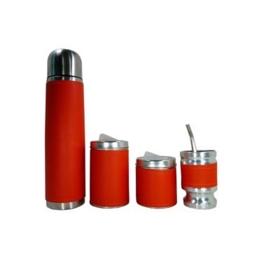 Set de mate x 4 naranja