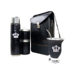 Set matero Floky croco negro con mate calabaza
