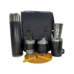 Set matero camping croco negro con combo para asado