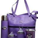 Set matero con bolso de eco-cuero violeta