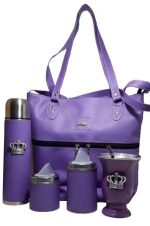 Set matero con bolso de eco-cuero violeta