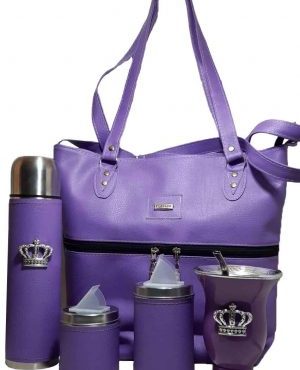 Set matero con bolso de eco-cuero violeta
