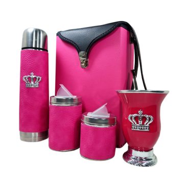 Set matero flor color fucsia con mate corona