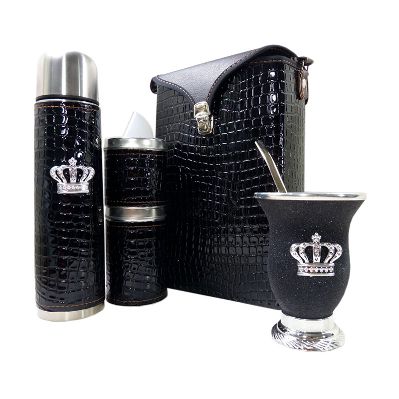 Set matero flor croco negro con mate corona