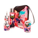 Set matero flor diseño gato