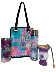 Set de mate con diseño de mandalas y mano de fatima