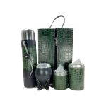 Set matero melu croco verde con mate torpedo uruguayo