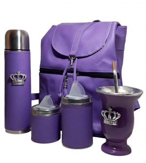 Set matero con mochila color Violeta coleccion Aylen con mate corona