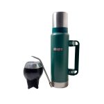 Termo simil Stanley verde con mate uruguayo