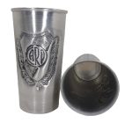 Vaso de aluminio cincelado con figura del River plate