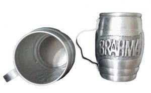 Chopera de aluminio cincelada a mano con figura de Brahma