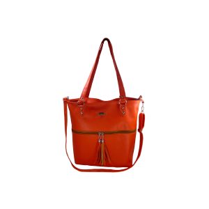 Cartera de cuerina color naranja por mayor