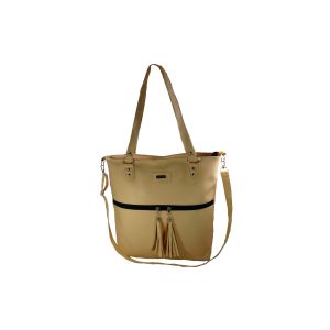 Cartera de cuerina color natural por mayor