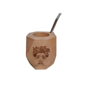 Mate de madera Frida Kahlo