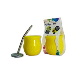 Mate urbano amarillo con bombilla