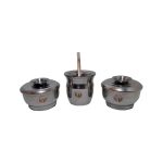 Set de mate x 3 aluminio con aplique de herraduras