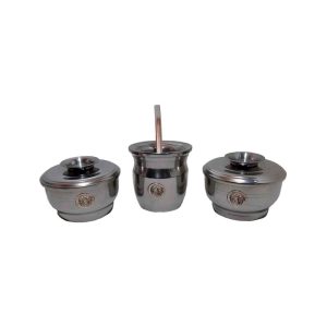 Set de mate x 3 aluminio con aplique de herraduras