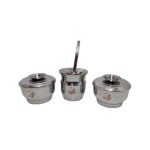 Set de mate x 3 aluminio con aplique de caballo