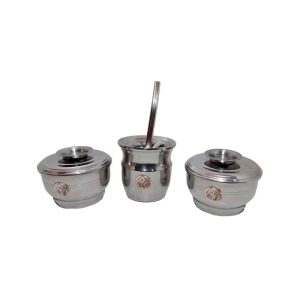Set de mate x 3 aluminio con aplique de caballo