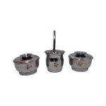 Set de mate x 3 aluminio con aplique de campana