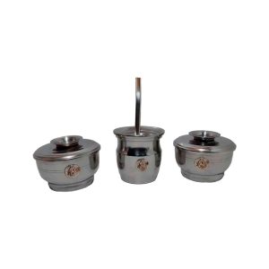 Set de mate x 3 aluminio con aplique de campana