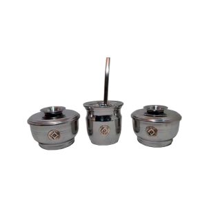 Set de mate x 3 aluminio con aplique de cruz