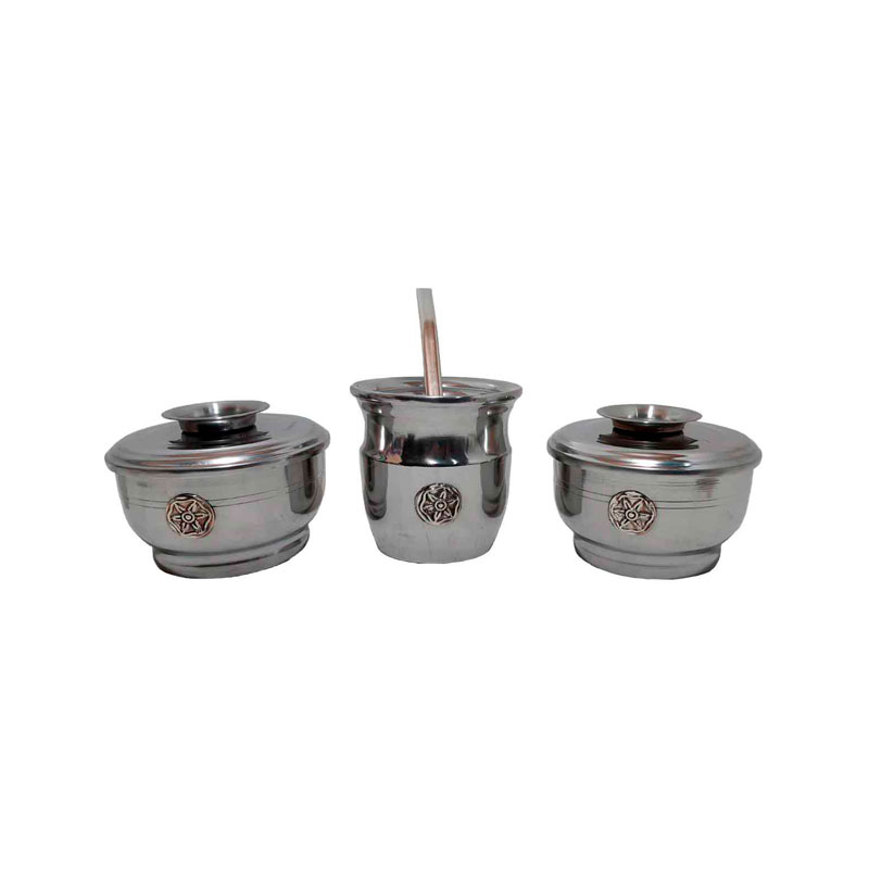 Set de mate x 3 aluminio con aplique de estrella