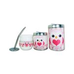 Set de mate x 3 buhos rosa