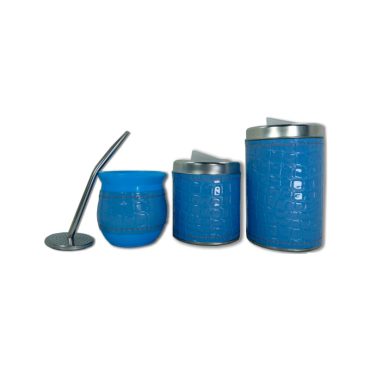 Set de mate x 3 croco celeste