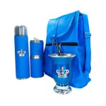 Set matero azul francia con mochila y mate corona