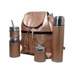 Set matero dorado con mochila