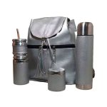 Set matero plateado con mochila