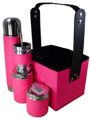 Set matero con canasta color rosa