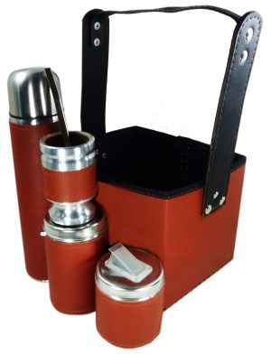 Set matero con canasta color terra